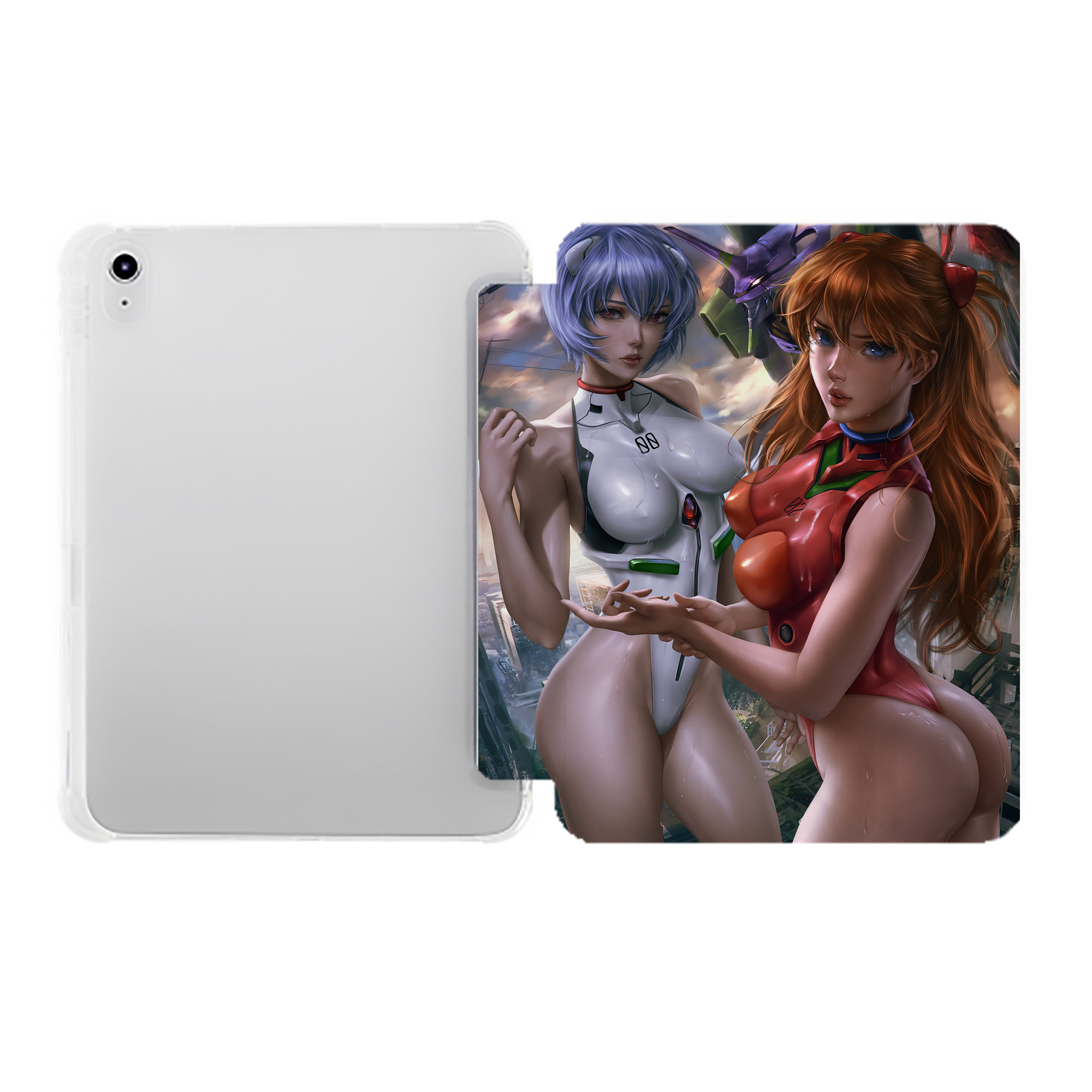 （画像用） EVA 新世紀エヴァンゲリオン IPad ケース ペン収納付き 三つ折りスタンド PUレザー×シリコン 対応機種9.5/10.5/10.9インチ